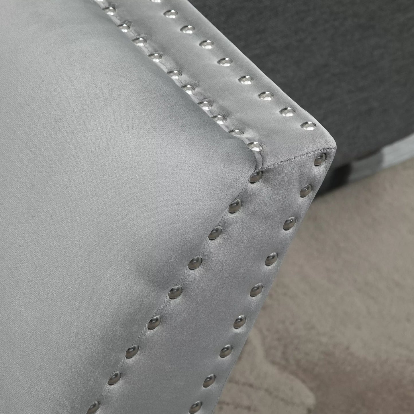 Minkštas suoliukas, fortepijono suoliukas su aksomo išvaizda, lovos suoliukas miegamajam, svetainei, koridoriui, Gumuotas medis, Šviesiai pilka 114 x 46 x 56 cm