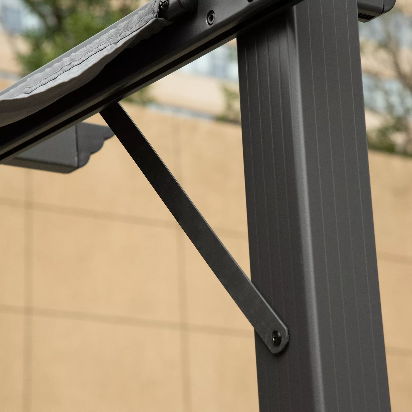 Pergola Paviljonas Terasos Stoginė su stumdomu stogu Sodo Aliumininė Anglies Pilka+Tamsiai Pilka 3x3x2,23 m