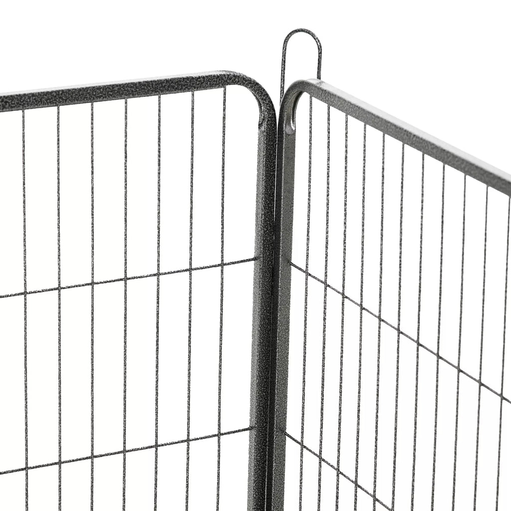 Šuniukų aptvaras 16-TLG Šuniukų aptvaras su 16 grotelių plokštėmis Lankstus durų apsauginis tentas 60 cm aukščio Šuniukų grotelės Aptvaras naminiams gyvūnams Šunims Katėms Šuniukų aptvaras vidaus ir lauko sąlygoms