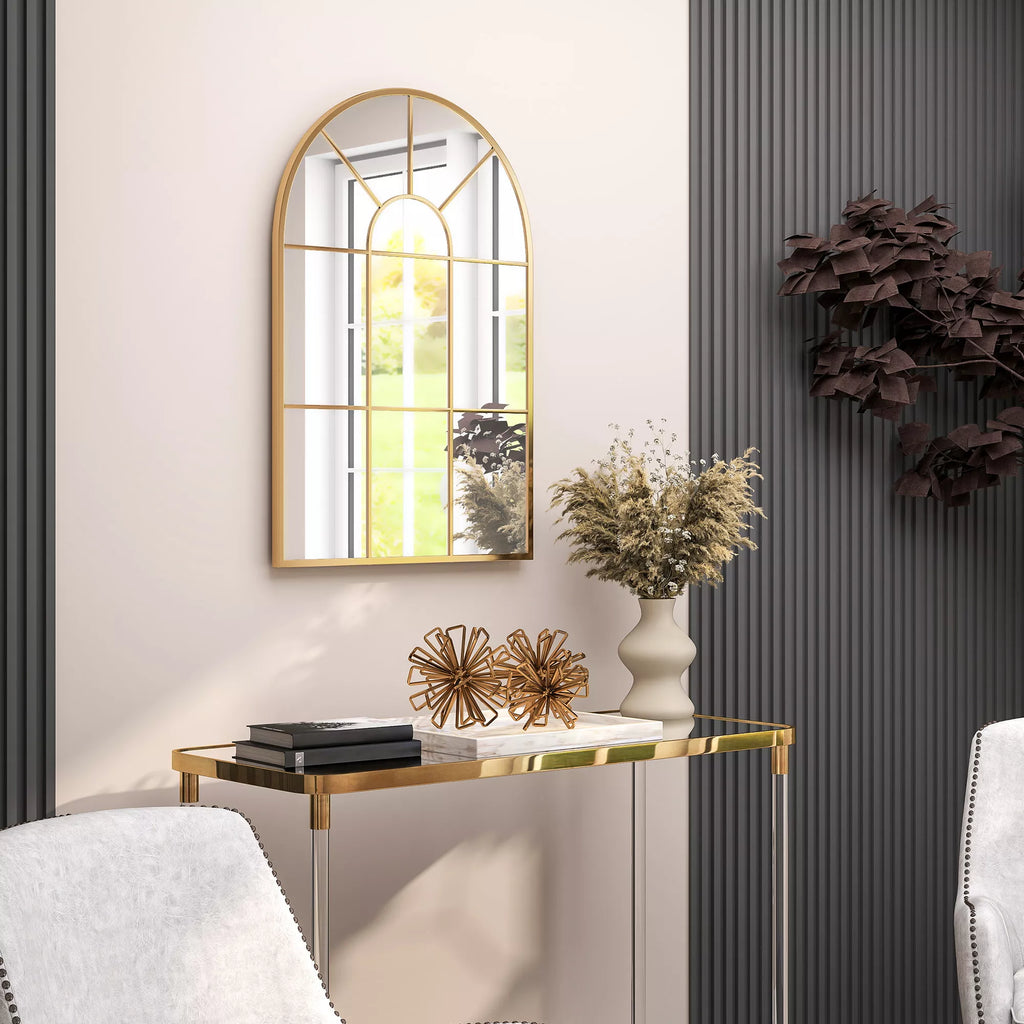 Sieninis veidrodis, 91 x 60 cm, aukso spalvos