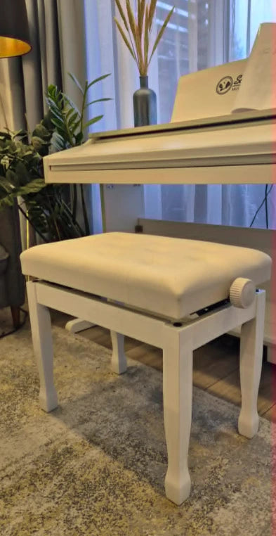 Pianino suoliukas reguliuojamo aukščio, baltas