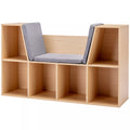 2-in-1 vaikų lentynos lentynos + suoliukas su pagalvėlėmis 103 cm × 30 cm × 62 cm Balta + Pilka