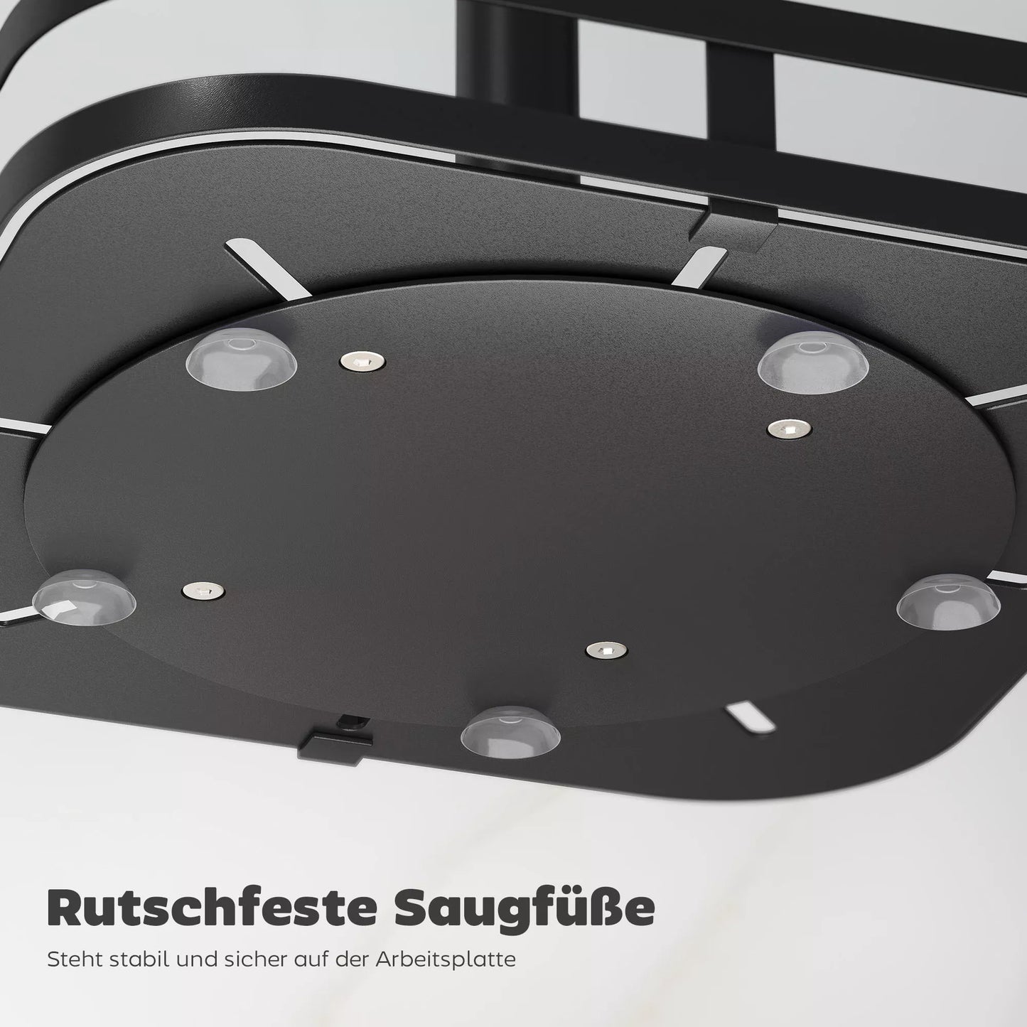 Pasukamas prieskonių stovas, 2 pakopų dizainas, siurbtuvės, metalas, juodas