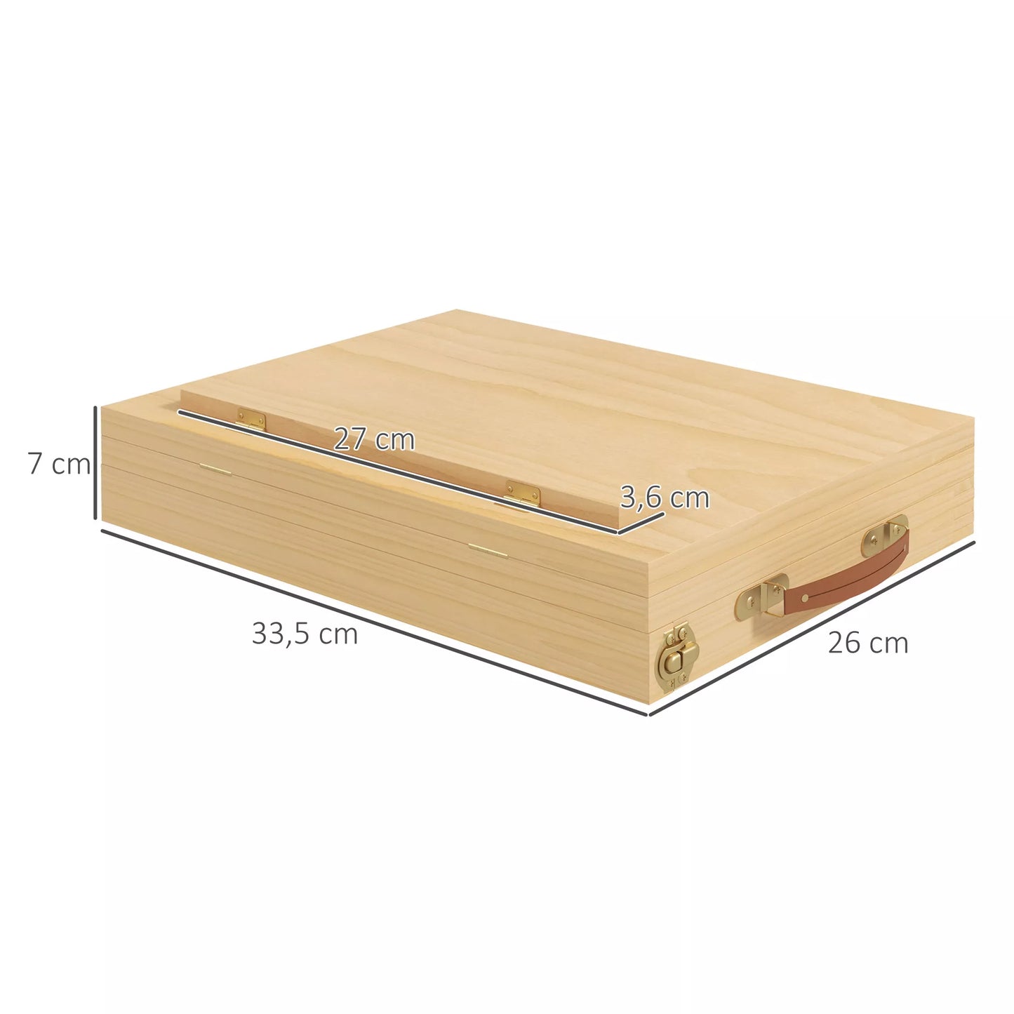 Stalo dailininko stovas, mažas dailininko stovas, 1 stalčius, 3 skyreliai, medžio masyvas, natūralus