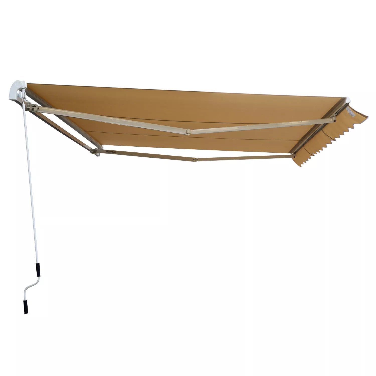 Lankstusis markizė Reguliuojama spaustuvinė markizė Terasos markizė 4,5 x 3 m Saulės apsauga su rankena, balkono markizė, smėlio spalvos