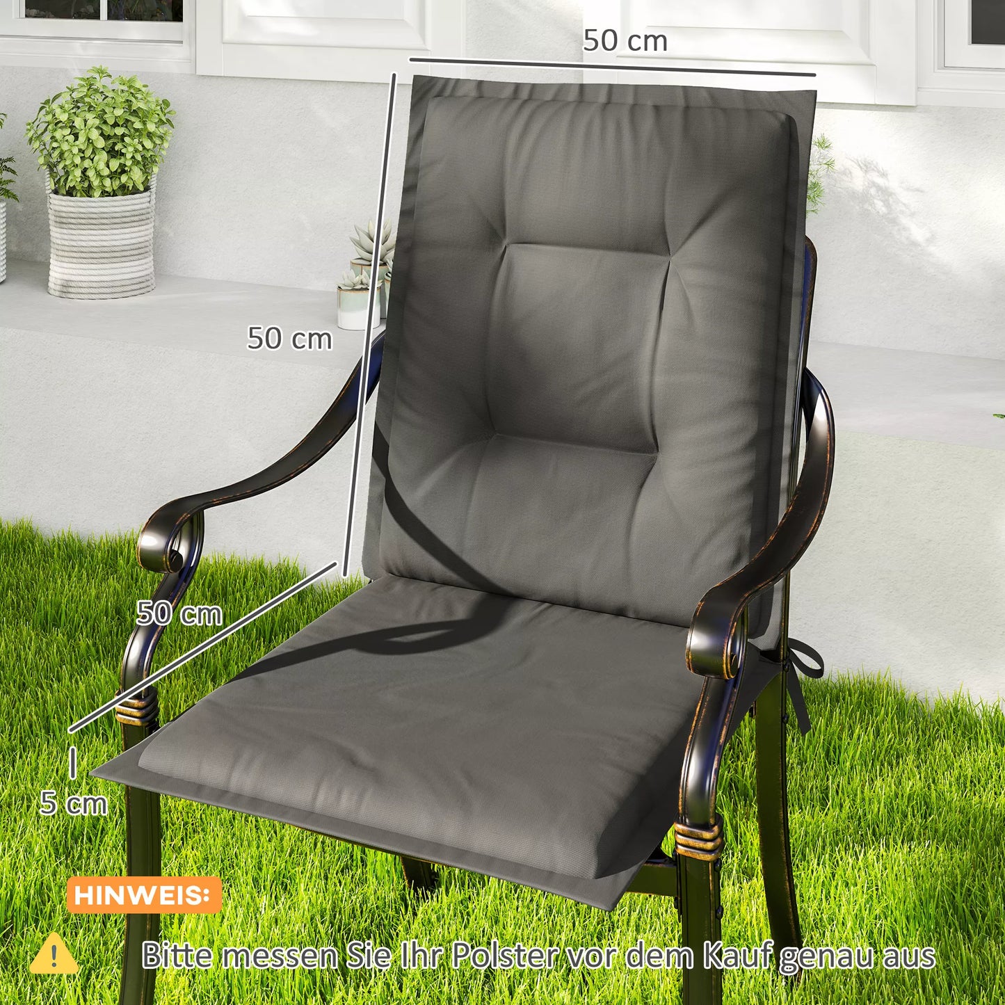 4 vnt. komplektas, sėdimųjų pagalvėlių 108 x 50 x 5 cm, kėdžių pagalvėlės su dirželiais, lauko ir vidaus sėdynių užvalkalas, šviesiai pilkos spalvos