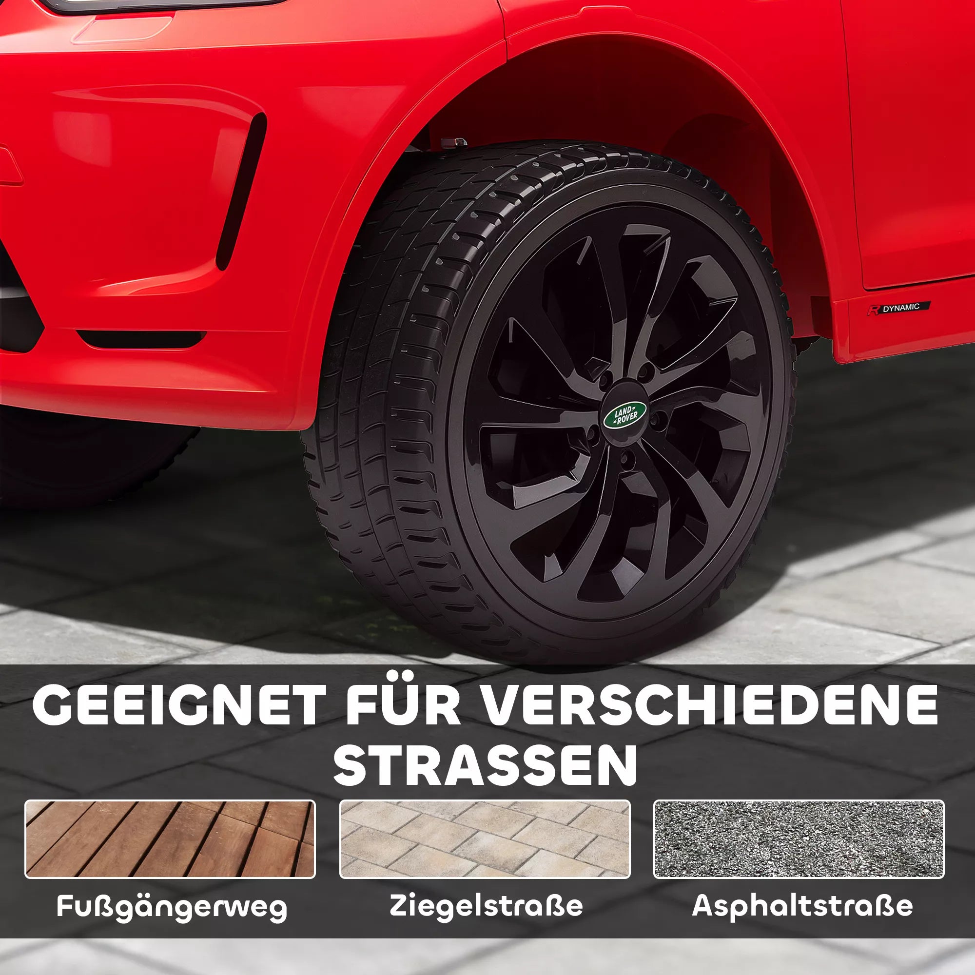 Vaikų elektrinis automobilis, 12 V vaikų transporto priemonė su nuotolinio valdymo pultu, LED žibintais, muzika ir signaline, 3–6 metai, raudona spalva