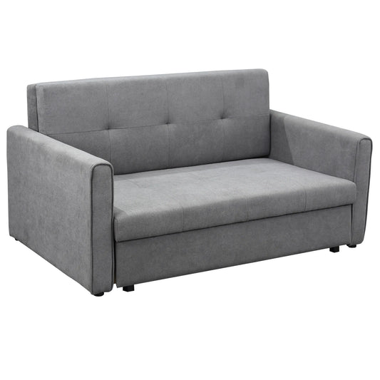 Miegamoji sofa, 2 vietų sofa, iki 200 kg, su paslėpta daiktadėže, polikotonas, pilka