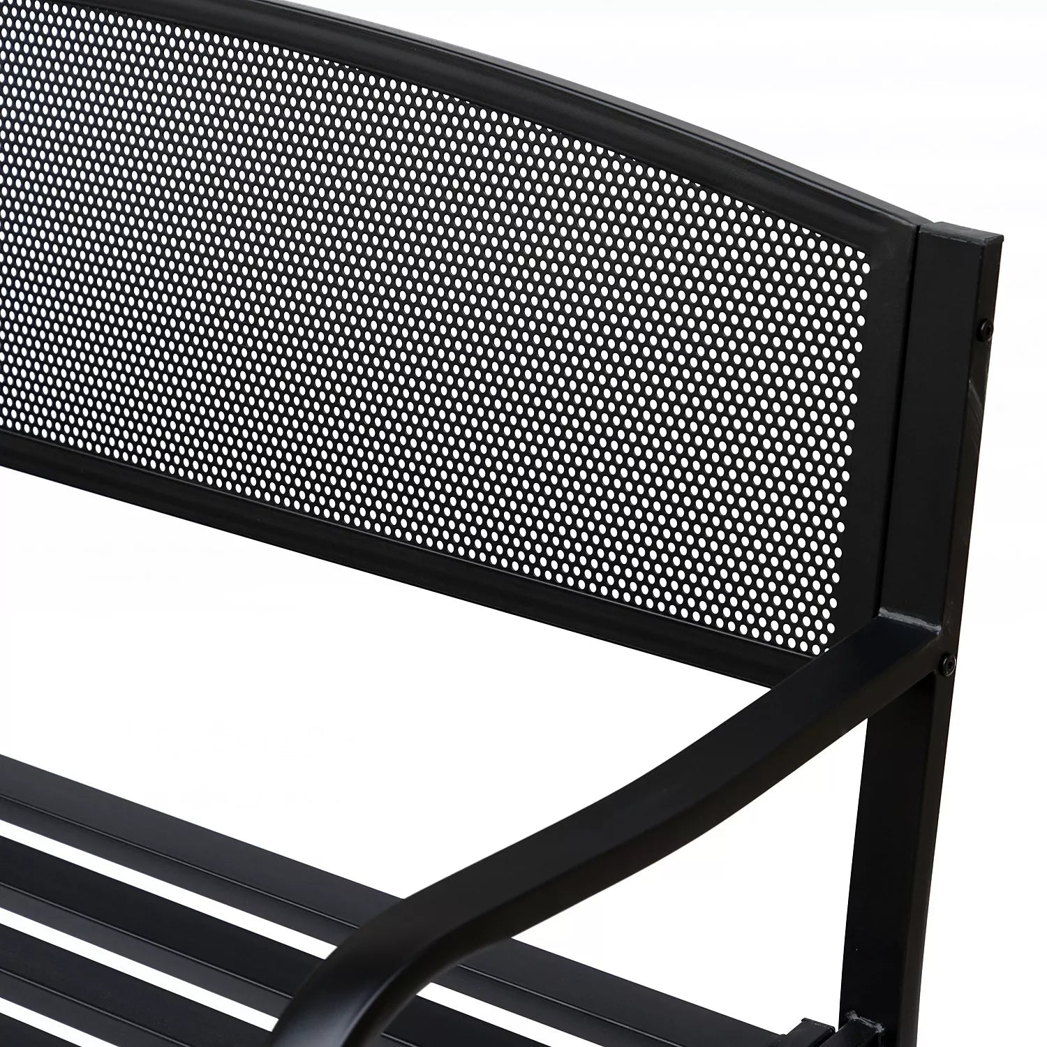 Sodo suolas Suolas Parko suolas 2 vietų Sodo plieninis Juodas P127 x G60 x A87 cm