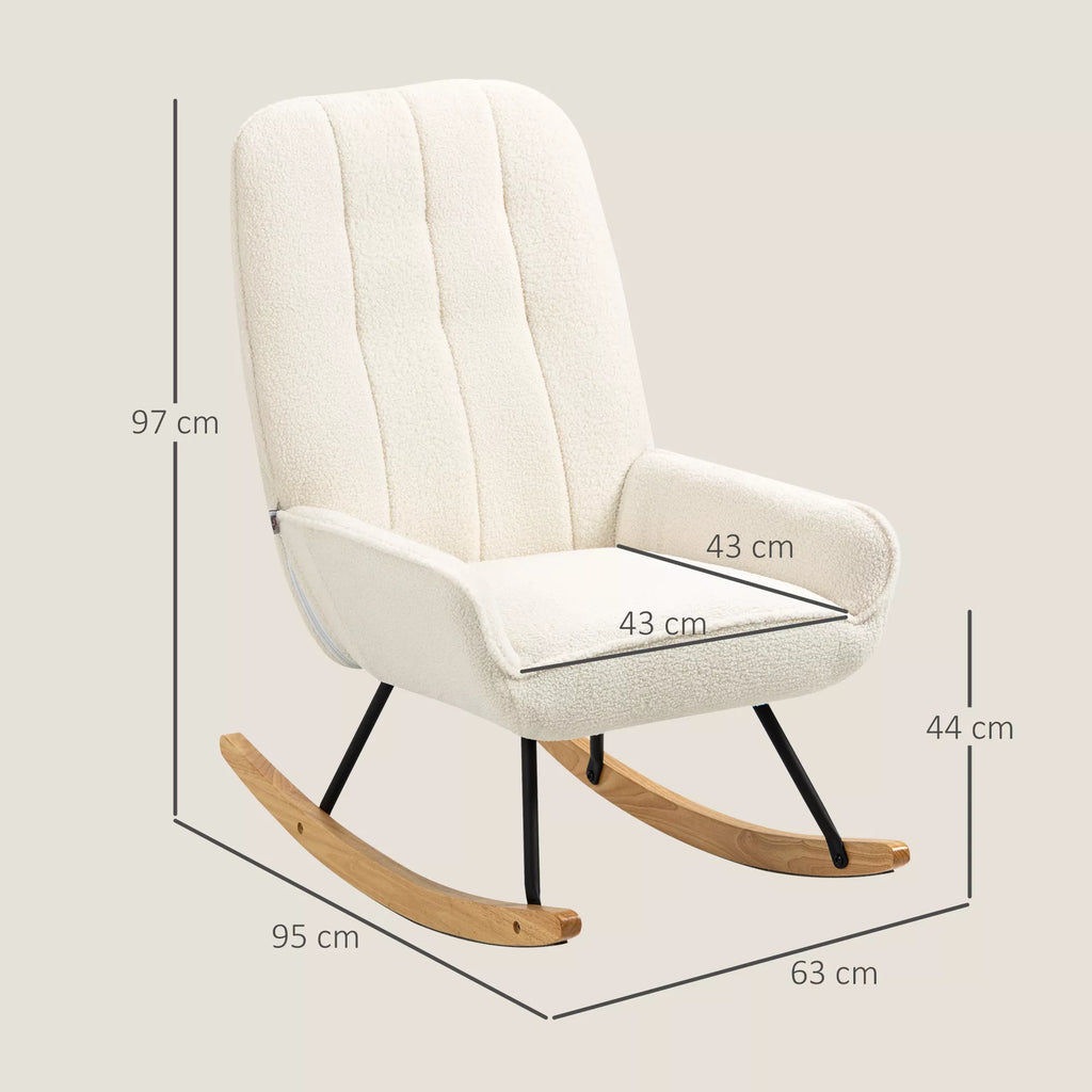 Sūpynės su šerpa vilna 63 cm x 95 cm x 97 cm Natūralios spalvos + kreminės spalvos