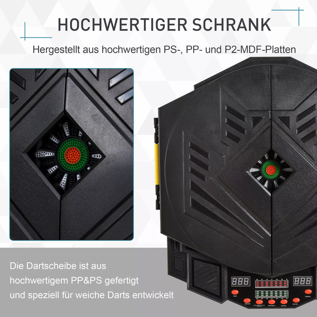 Elektroninis dartų taikinys Dartboard su balso pranešimais Anglų kalba LED indikatoriai 12 dartų 27 žaidimai 216 variantai Dartų automatas su durelėmis Dartų taikinys rinkinys iki 8 žaidėjų