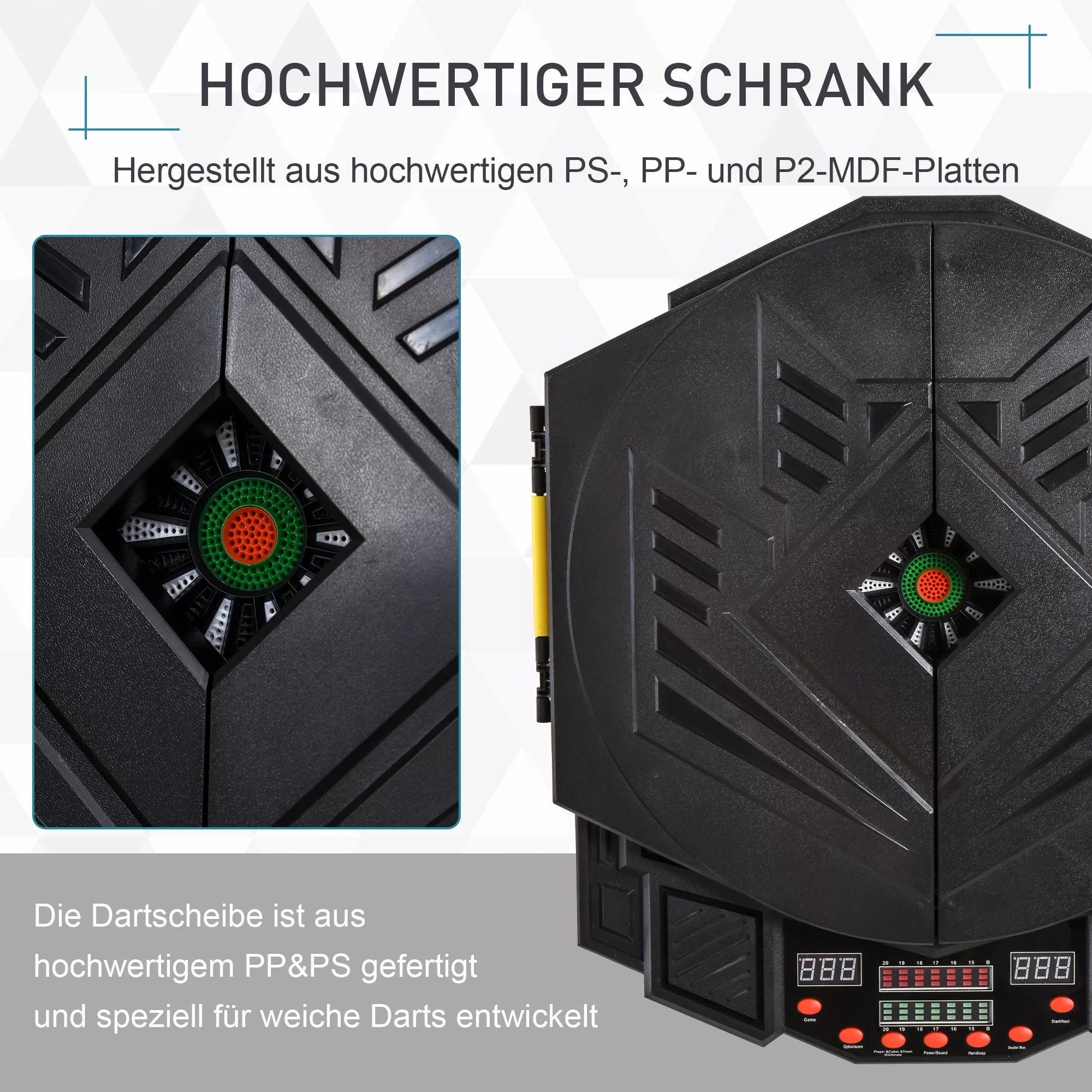 Elektroninis dartų taikinys Dartboard su balso pranešimais Anglų kalba LED indikatoriai 12 dartų 27 žaidimai 216 variantai Dartų automatas su durelėmis Dartų taikinys rinkinys iki 8 žaidėjų