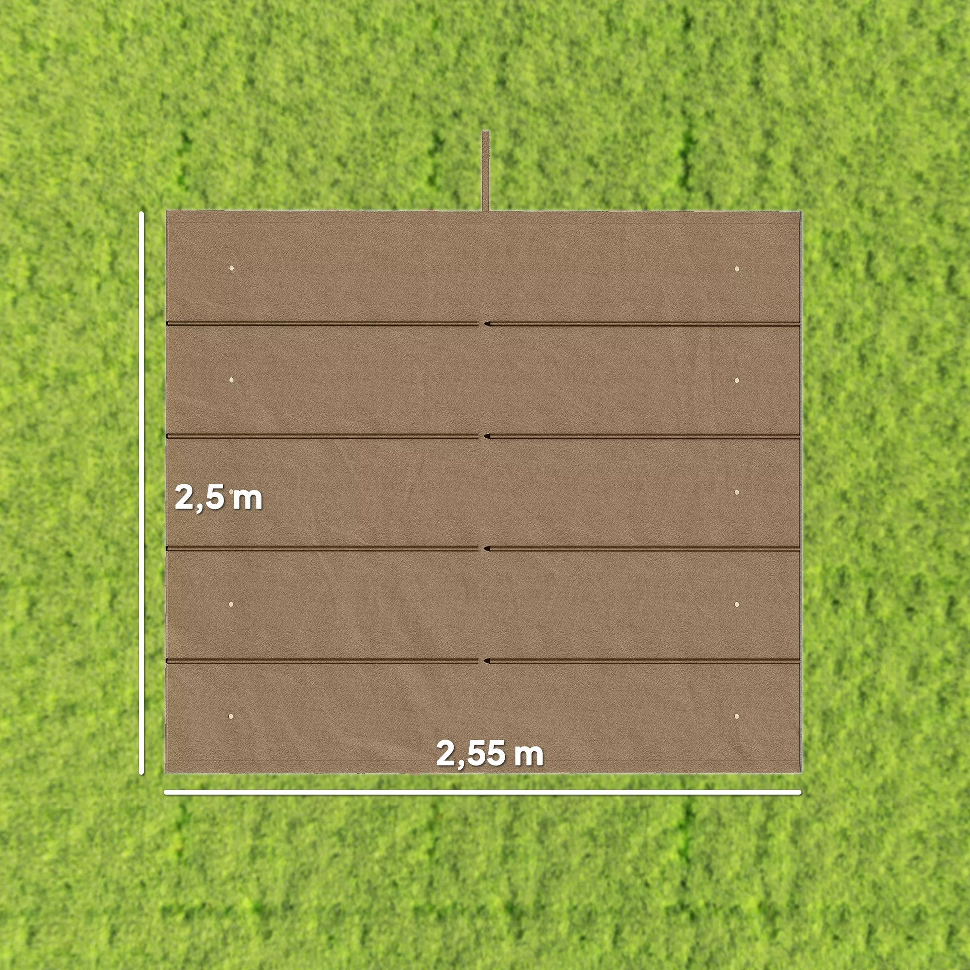 Pavėsinės stogas, su drenažo angomis, poliesteris, 3x3 m, ruda