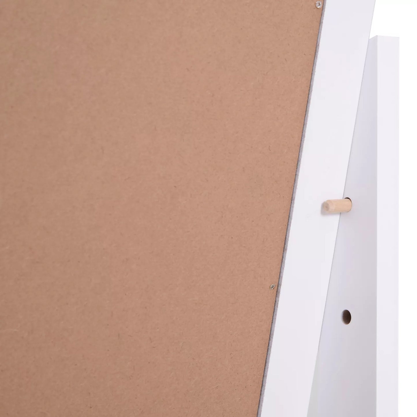 Pastatomas veidrodis Viso kūno veidrodis Veidrodis makiažui Pakeltos kojelės Lengvai prižiūrimas MDF Baltas 47 x 46 x 148 cm