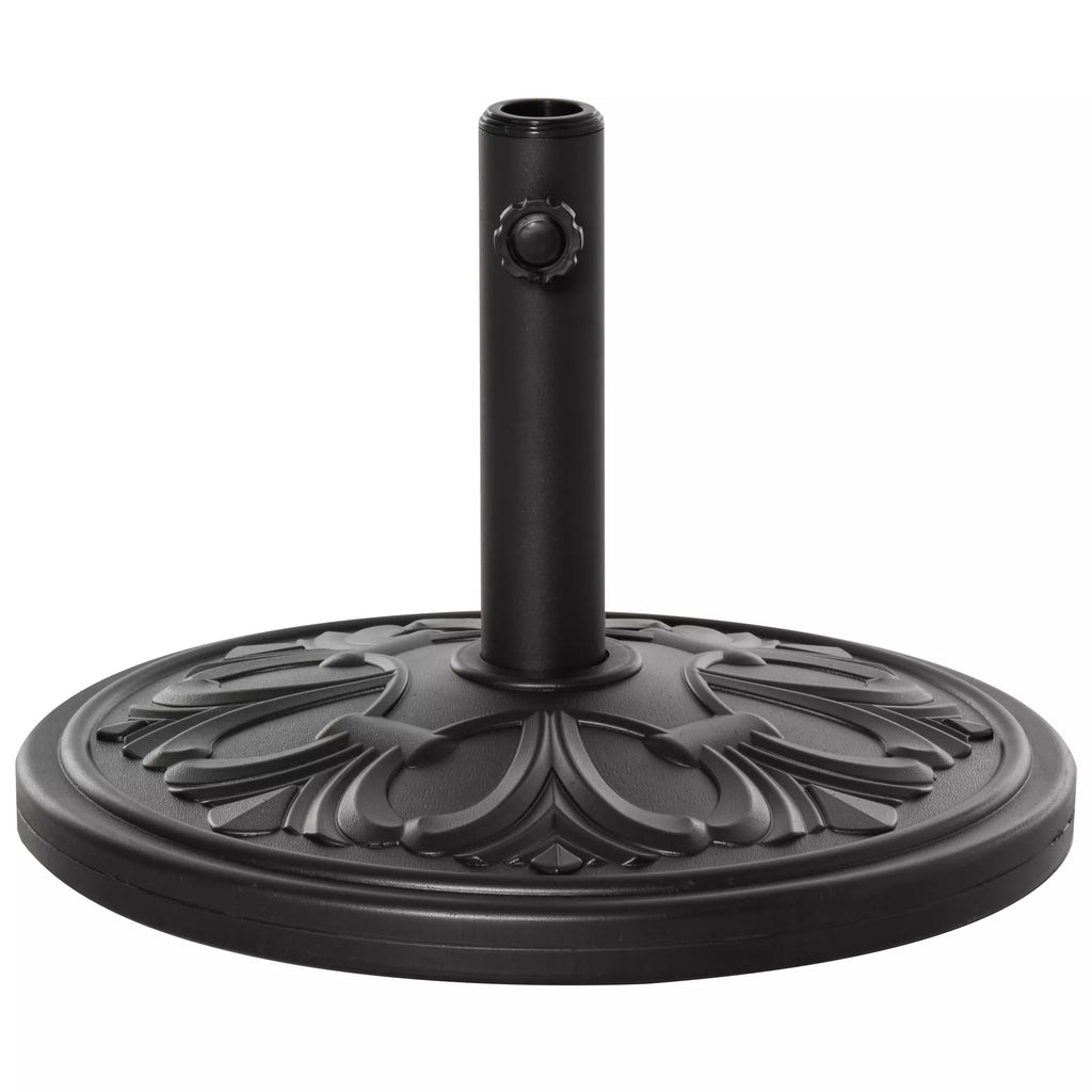 Skėčių stovas, 13 kg, skėčių stovas su 35 mm/38 mm/48 mm skersmens strypais, skėčių laikiklis sodui, balkonui, antikinė juoda spalva