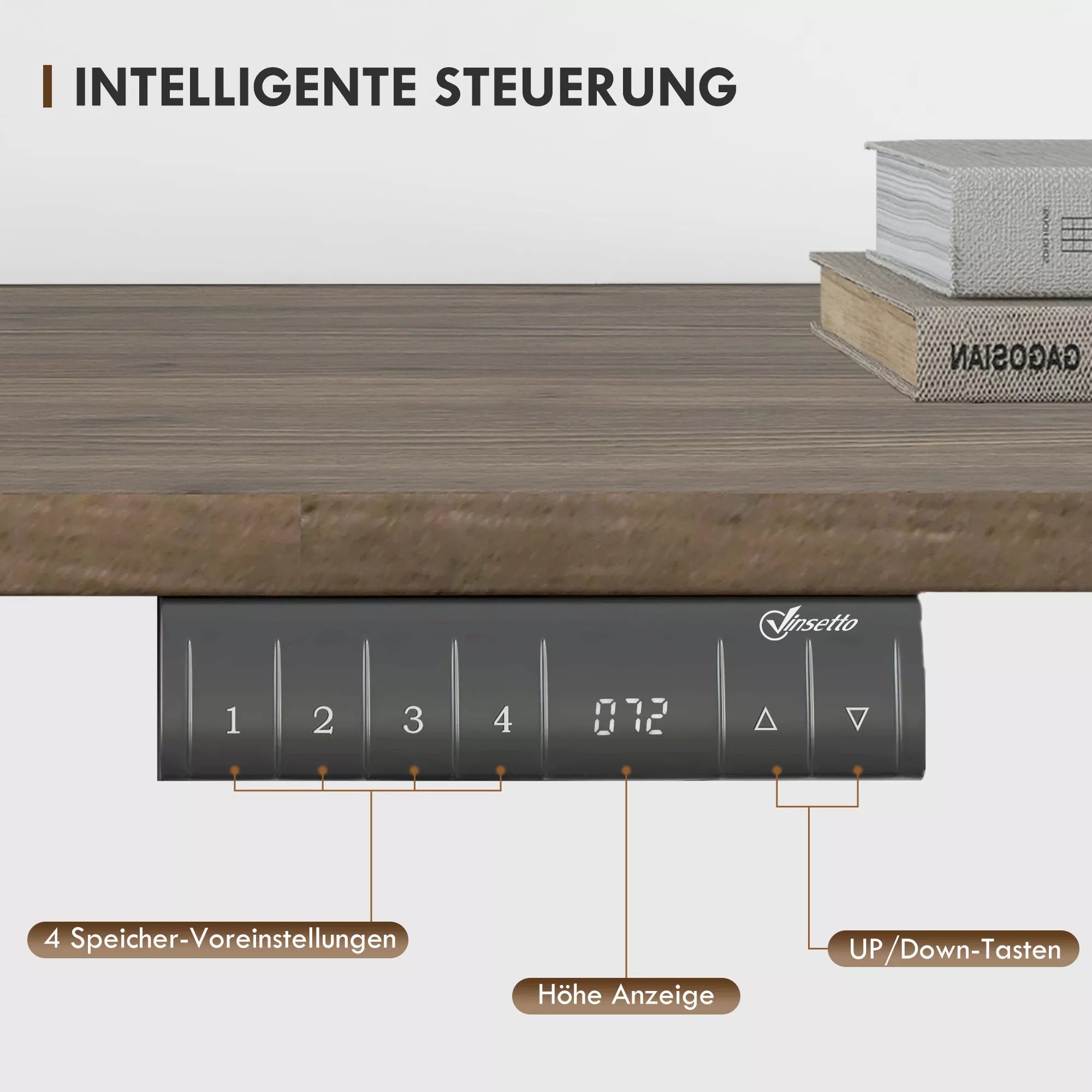 Aukščio reguliuojamas stalas Elektrinis 140 x 70 cm Kompiuterio stalas su 4 atminties valdymo funkcijomis, 4 dalių stalviršis, stovimojo-sėdimojo stalo su apsauga nuo susidūrimo, apsauga nuo perkaitimo Juodas