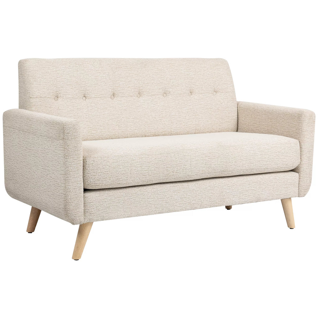 Dvivietė sofa, minkšta ir patogi, 134 cm, smėlio spalvos