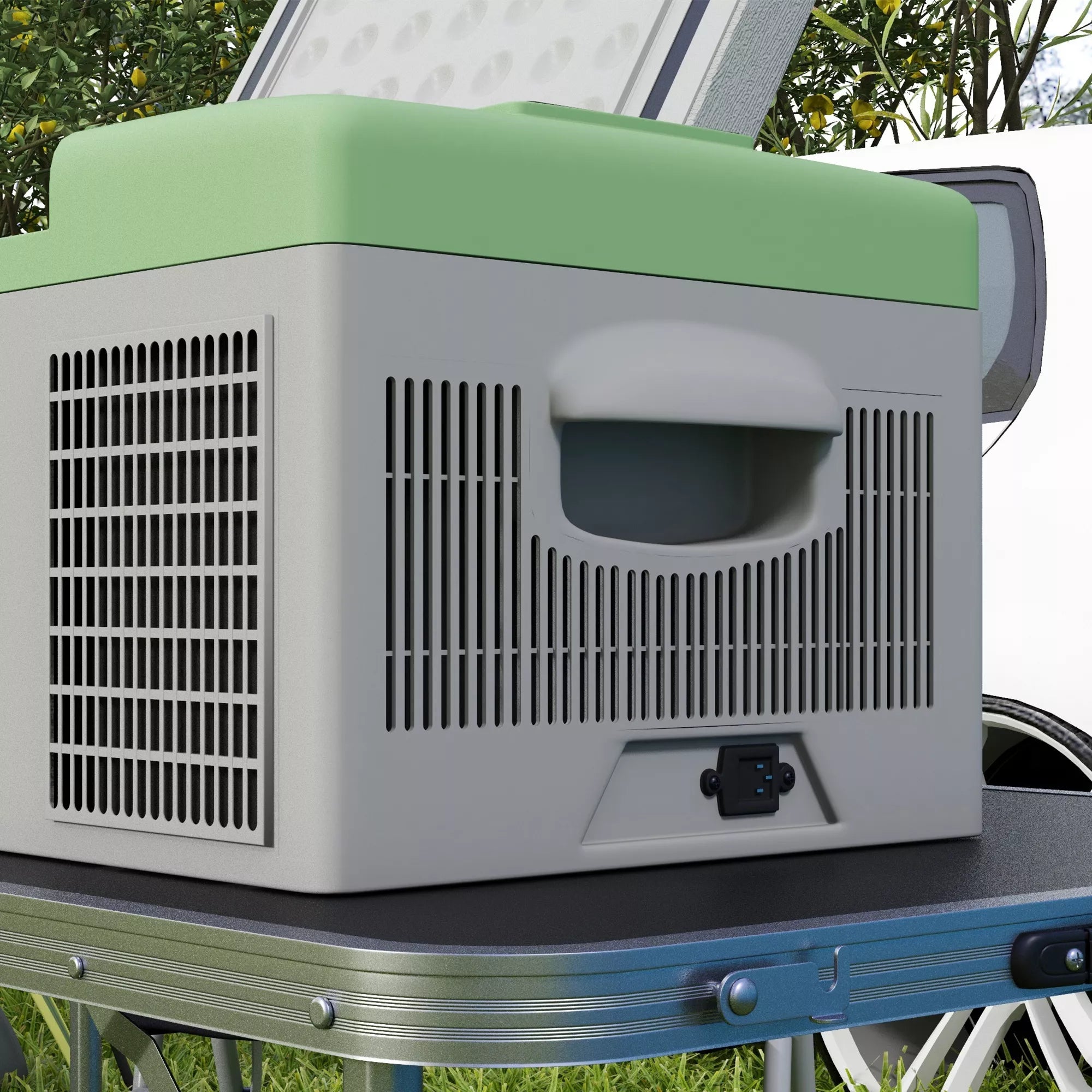 Automobilinis šaldytuvas, šaldymo dėžė, 16 l, nuo -20 °C iki 10 °C, ECO/MAX, 60 x 32 x 26 cm, žalia/pilka
