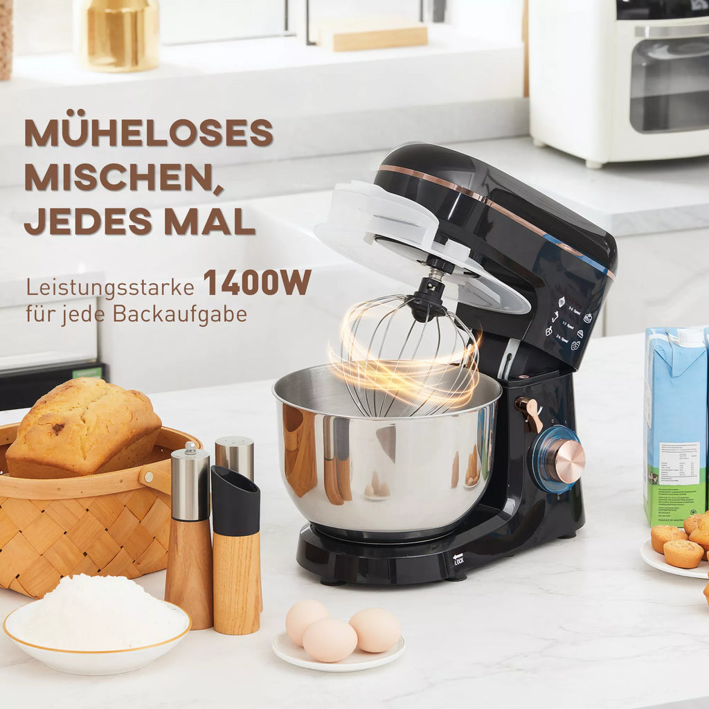 Virtuvinis kombainas, 1400W, 5,5 l dubuo, juodos spalvos