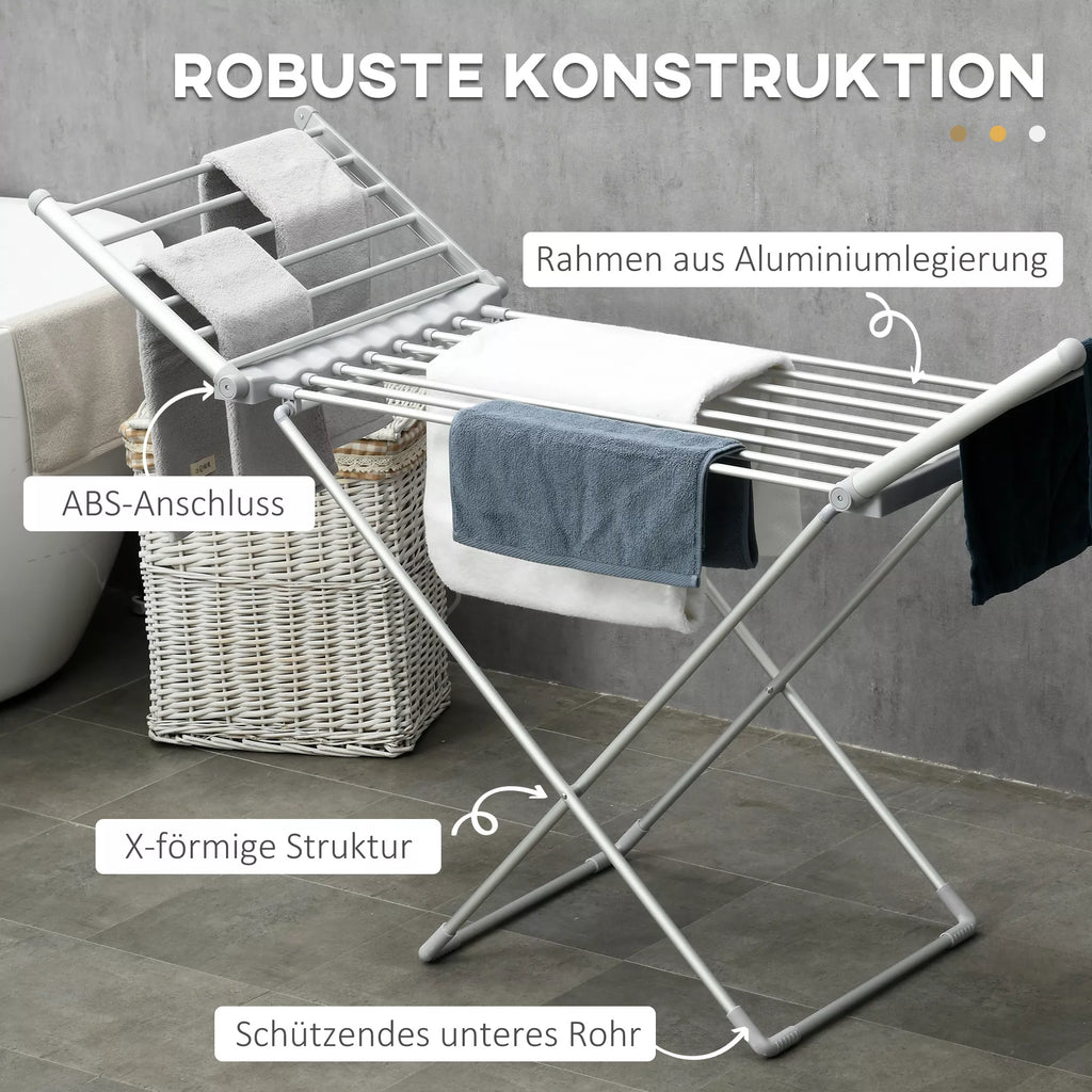 Skalbinių džiovintuvas su šildymo funkcija, 45–55 ℃, sulankstomas, 144L x 53B x 96H cm