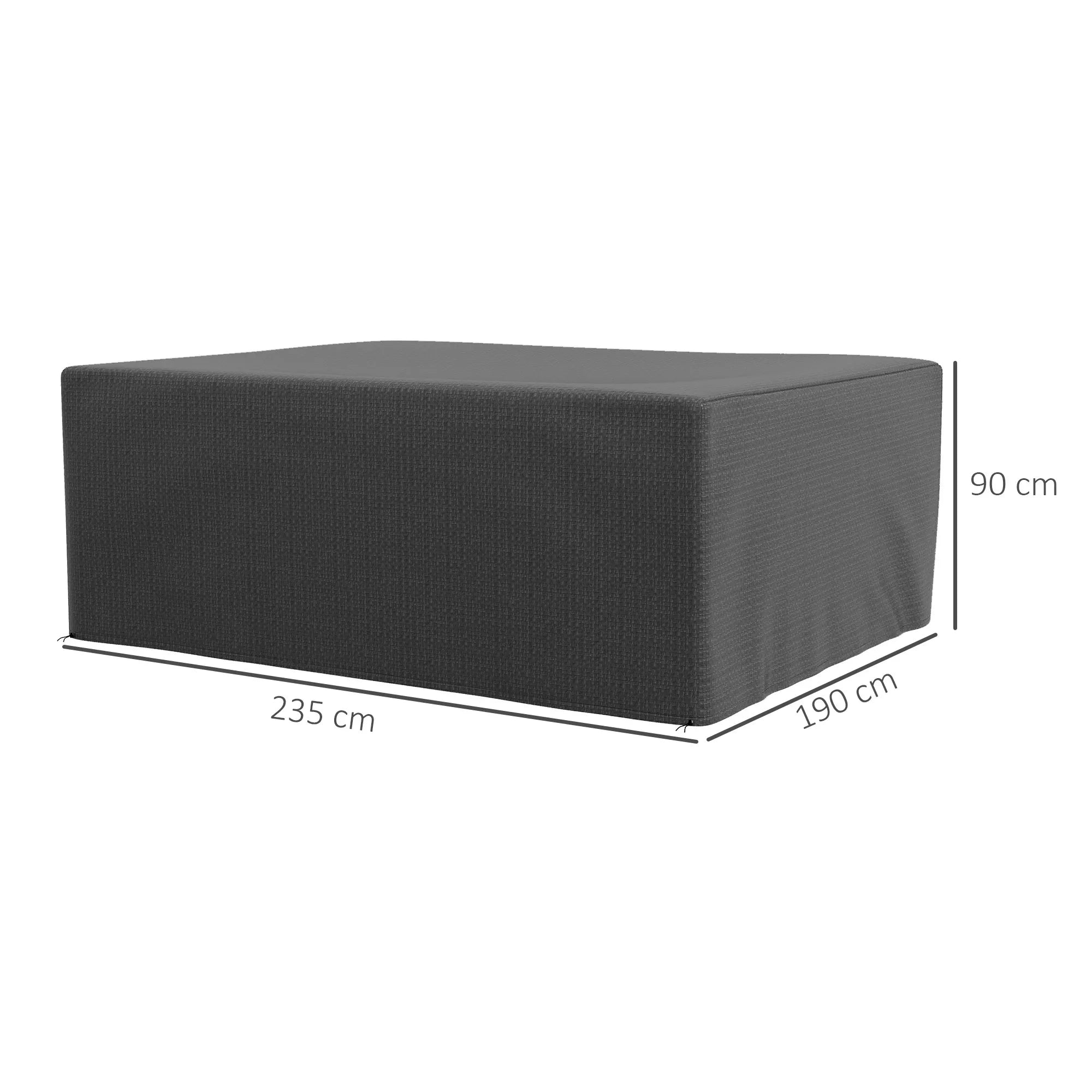 Saugomasis apvalkalas sodo baldams Žieminis Neperšlampamas apvalkalas Apsauginis nuo UV spindulių apvalkalas 235 x 190 x 90 cm Pilkos spalvos