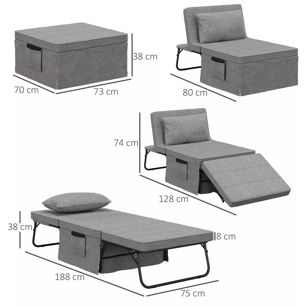 Sulankstomos lovos schema su matmenimis 188, 128, 75 ir 73 cm bei keturios formos