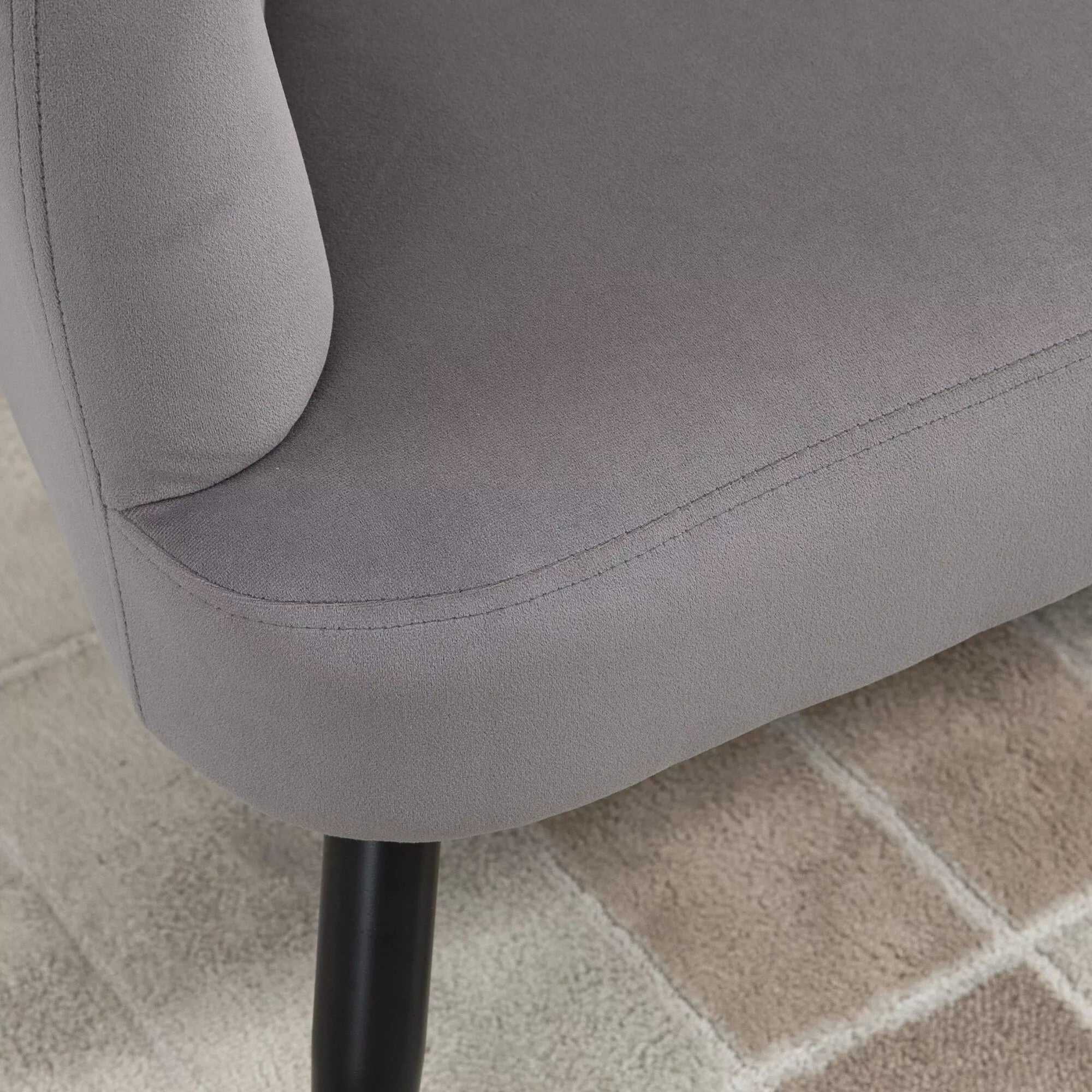 Dvivietė sofa, dvigulė sofa, dvivietis svetainės fotelis modernaus dizaino, atlaiko iki 160 kg, 132 x 66 x 80 cm, pilka