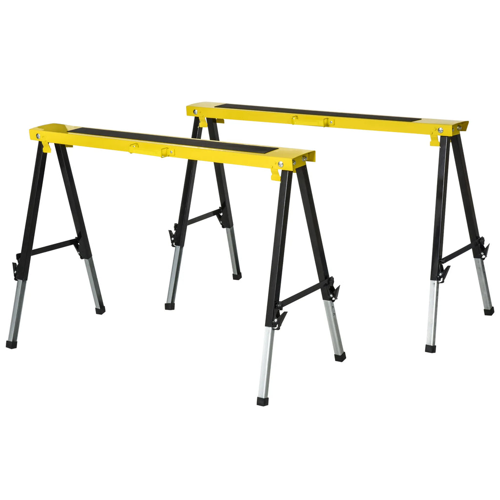 Ožys pjaustymui sulankstomas, reguliuojamas 100 x 49 x 62-90 cm, 2 vnt., geltonas