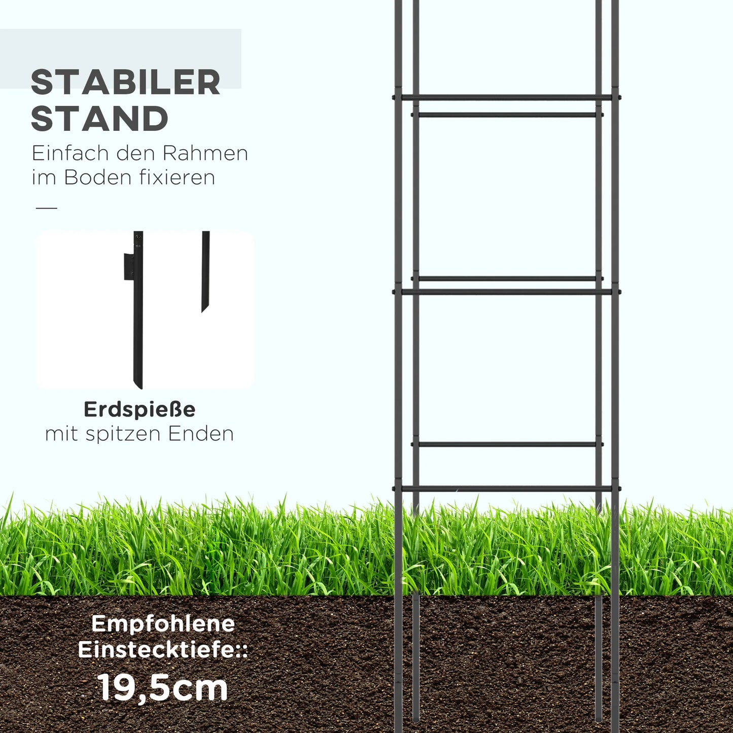 Sodo arka, rožių arka, atraminė arka, metalinės rožių grotelės, juodos spalvos, 1,40 x 0,40 x 2,40 m