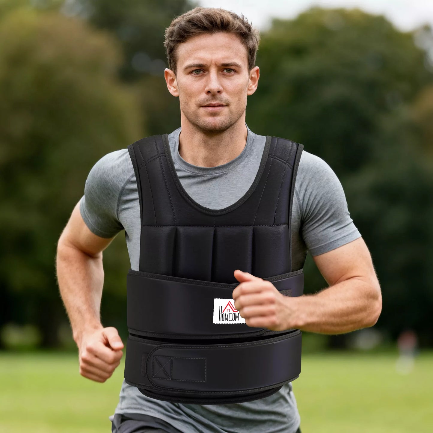 Svorio liemenė 20 KG reguliuojama treniruočių liemenė su išimamais svoriais Juoda