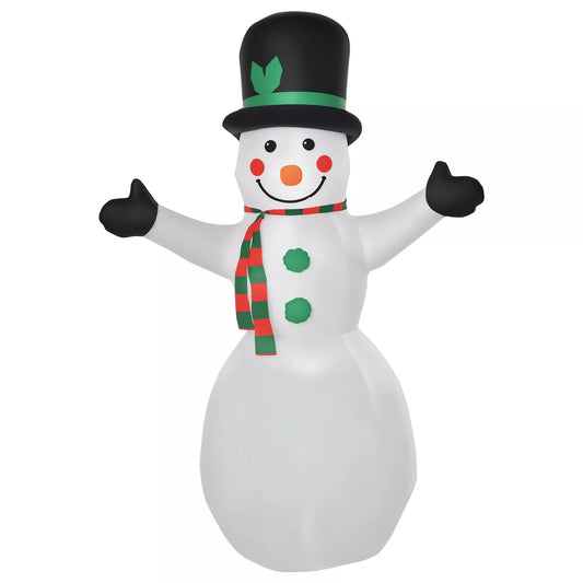 Sniego senio kalėdinė dekoracija, savaime prisipučiamas, su pūstuvu, spalvoti LED diodai, 1 m, daugiaspalvis