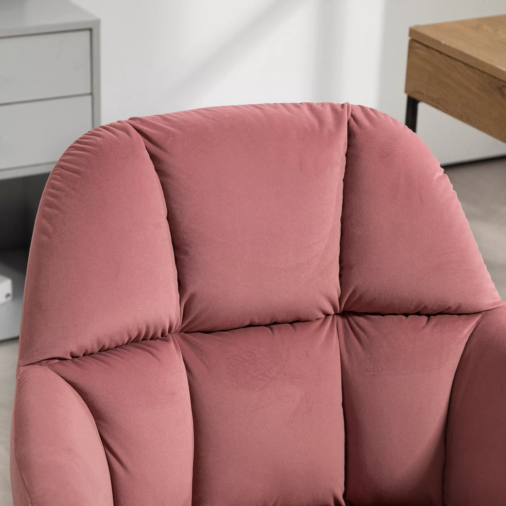 Biuro kėdė, ergonomiška, aukščio reguliuojama, sukiojama, aksomo išvaizda, iki 120 kg, rožinė