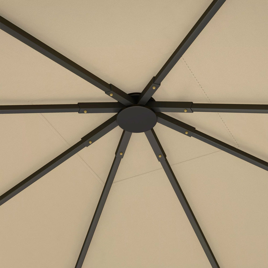 Pavilion 3 x 3 m vandeniui atsparus paviljono stogas UPF30+ Atsarginis apvalkalas iš Oksfordo audinio, 370 g/m², smėlio spalvos