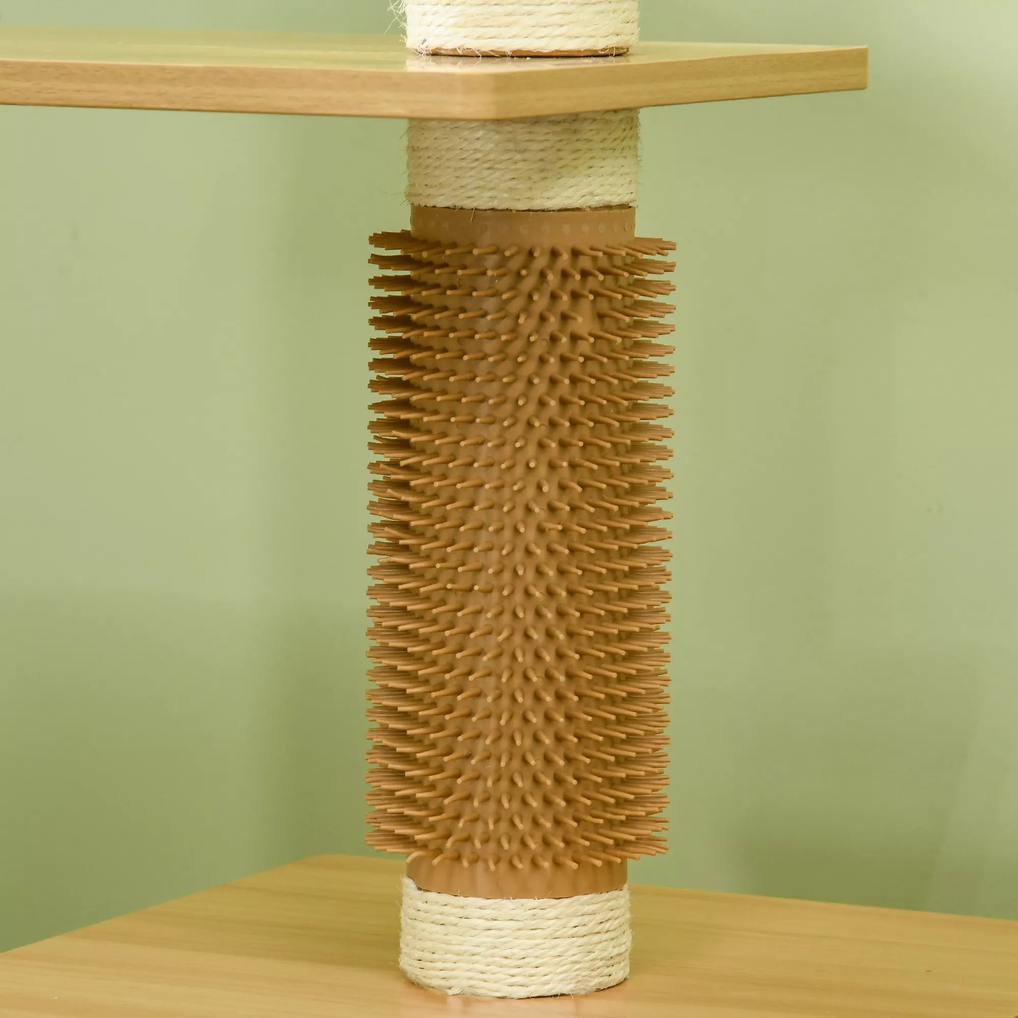 Kratzbaum Katės medis Katės urvas, 1 katės lovelė, 1 gulėjimo vieta, 59,5 cm x 39,5 cm x 114 cm, ruda + balta