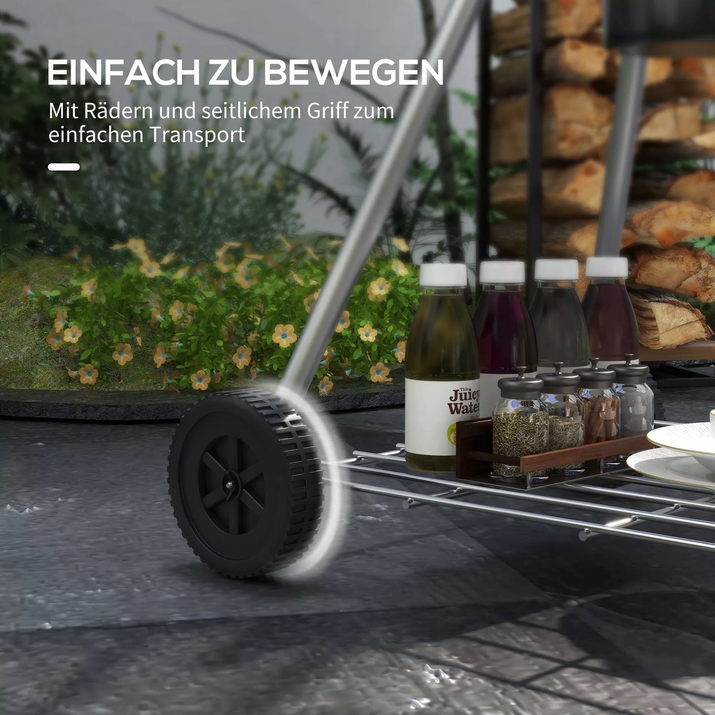 Kamuolinė kepsninė, Ø54 cm kepimo grotelės, pašildymo grotelės, lentyna, pelenų surinkėjas, termometras, 55 x 65 x 89 cm, juoda