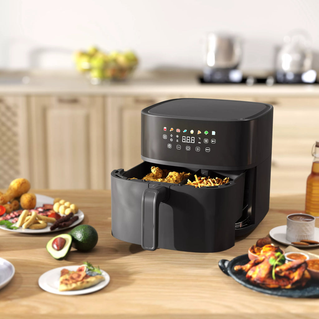 Karšto oro gruzdintuvė, „Air Fryer“, 8 programos, 8 litrai, LED ekranas, juoda