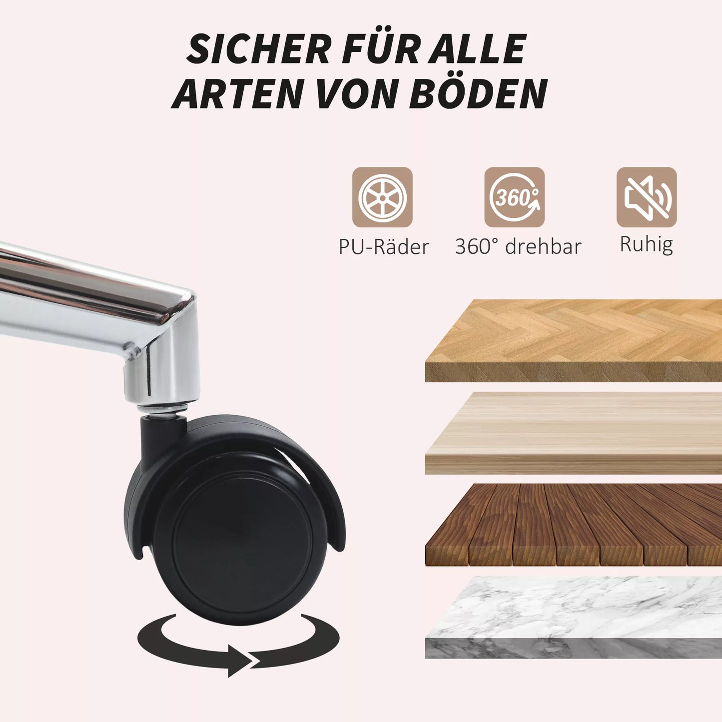 Biuro kėdė, paminkštinta rašomojo stalo kėdė, svyravimo funkcija, pasukama, su ratukais, kreminės baltos spalvos