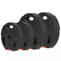 4 vnt. svorio plokščių rinkinys treniruotėms, sporto salėms, namų treniruotėms, jėgos treniruotėms, 2 x 5 kg ir 2 x 2,5 kg, juodos spalvos