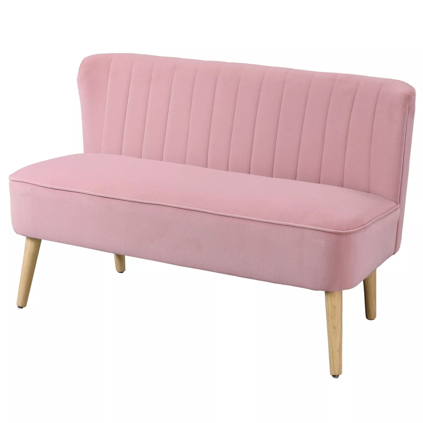 2 vietų sofa Audinio sofa Sofa Minkšta sofa Plati poilsio sofa Rožinė