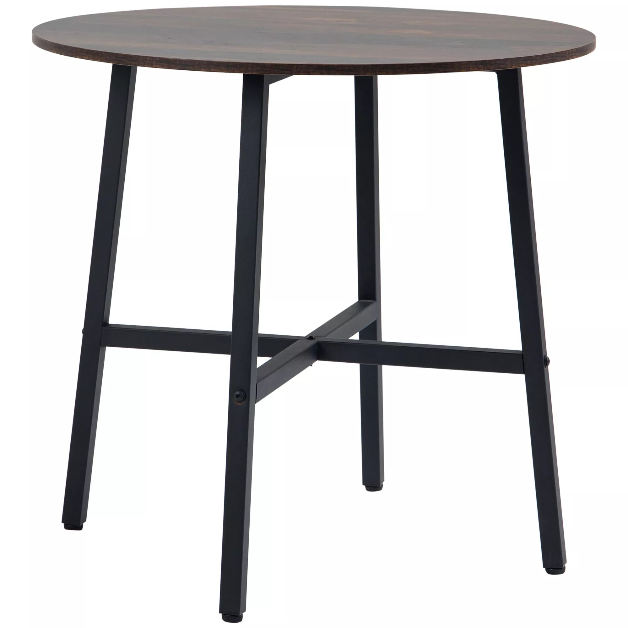Valgomojo stalas Virtuvės stalas, didelis stalas, pramoninis dizainas, rustikalus dizainas, Φ80 x 76 cm, rudos spalvos