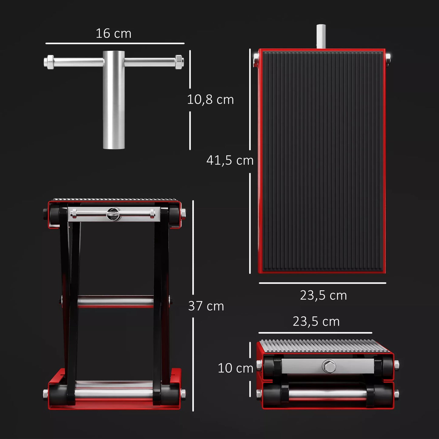 Motociklo keltuvas 500 kg keliamoji galia, motociklo pakelimo platforma, reguliuojamas aukštis 100-370 mm