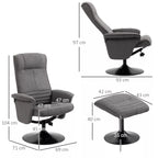 Fotelio ir pufo schema su matmenimis 104, 93, 71 ir 69 cm