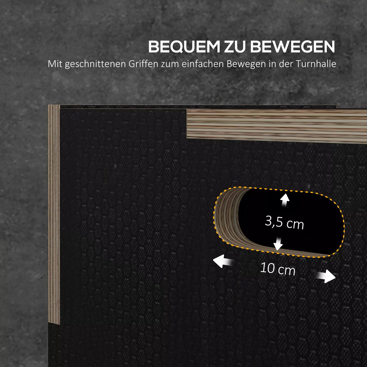 Plyo-Box/šokimo dėžė, tvirta, 61 x 51 x 41 cm, juoda, rankena 10x3,5 cm, iki 120 kg