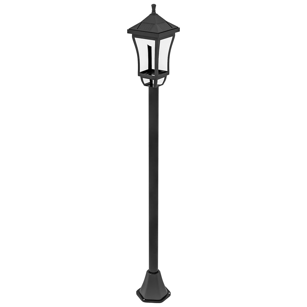 Sodo šviestuvas saulės energija įkraunamas 127 cm juodas