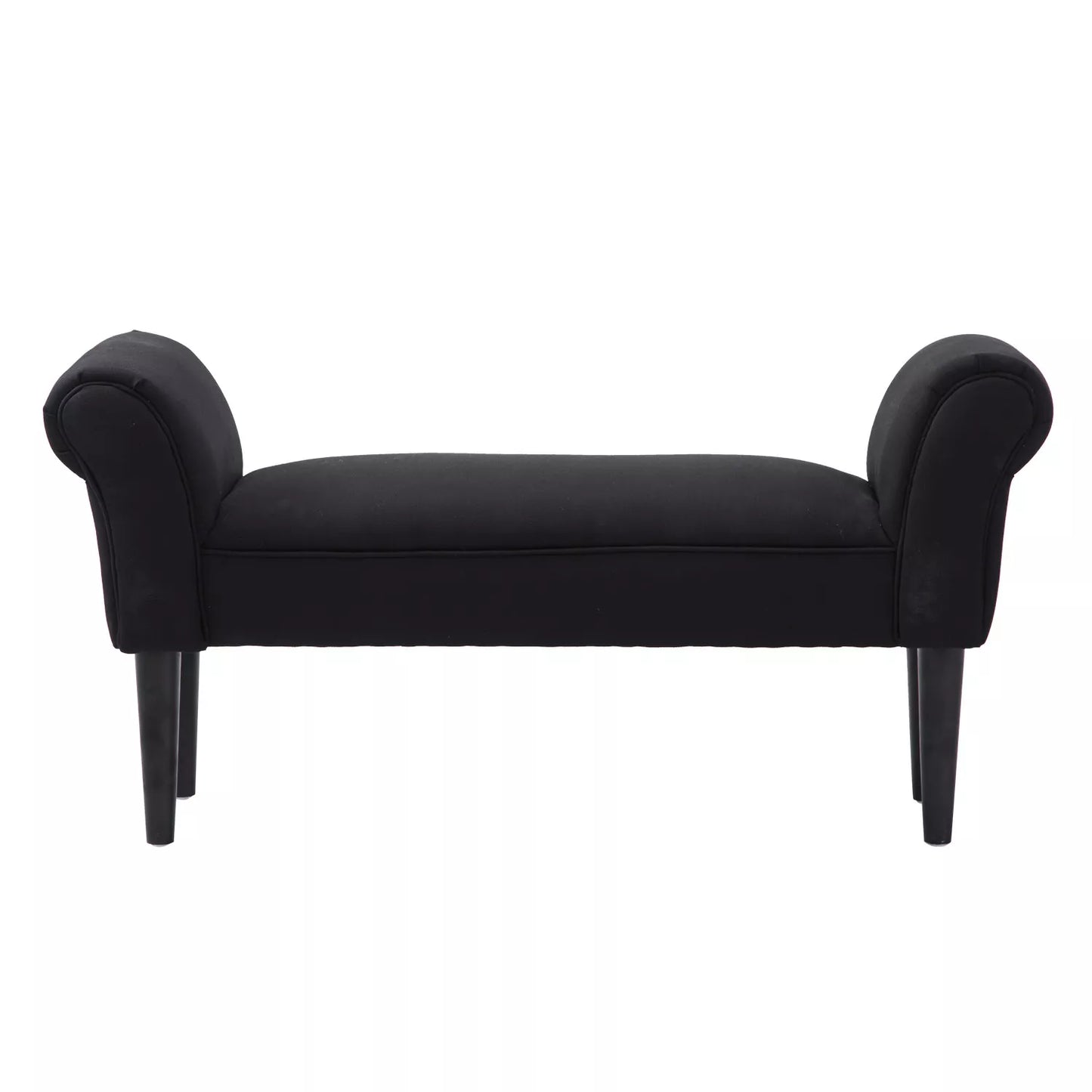 HOMCOM Sėdima suoliukas, lovos suoliukas, amžinas dizainas, minkštas apmušalas, iki 130 kg, juodas, 102 x 36 x 51 cm