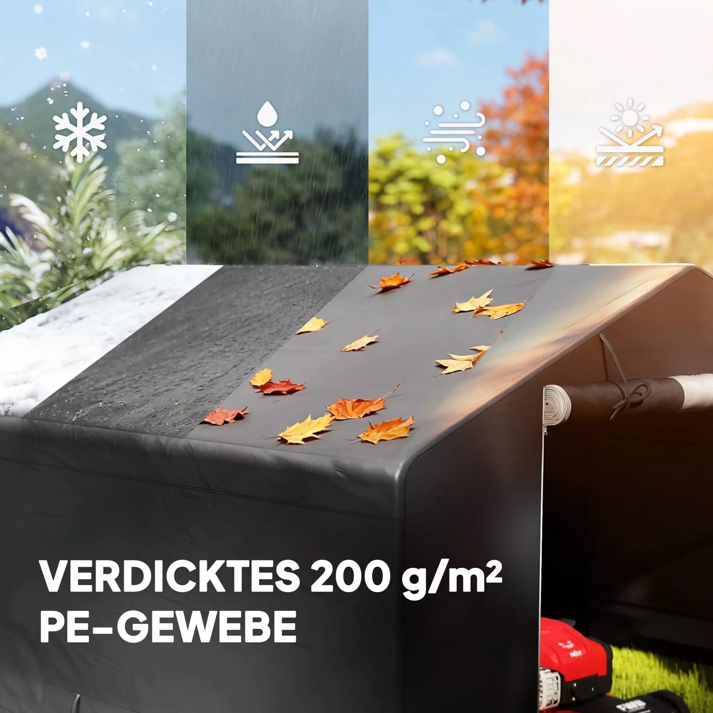 Nešiojamas sodo namelis, dviračių palapinė, užtrauktukas su užtrauktuku, metalinis rėmas, universali saugykla, tamsiai pilka spalva