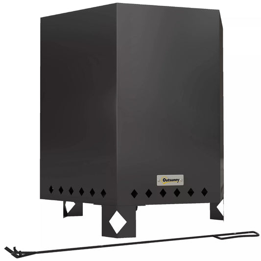 Ledo dubuo, ugnies vieta, ugnies statinė, su semtuvu, 45 x 38,8 x 46,5 cm, Sidabrinė + Juoda