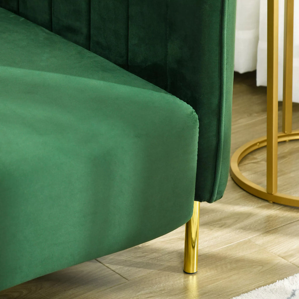 Trivietė sofa-lova, 2 pagalvėlės, aksominė išvaizda, retro dizainas, nuimamas užvalkalas, 195 cm x 88 cm x 76 cm, žalia