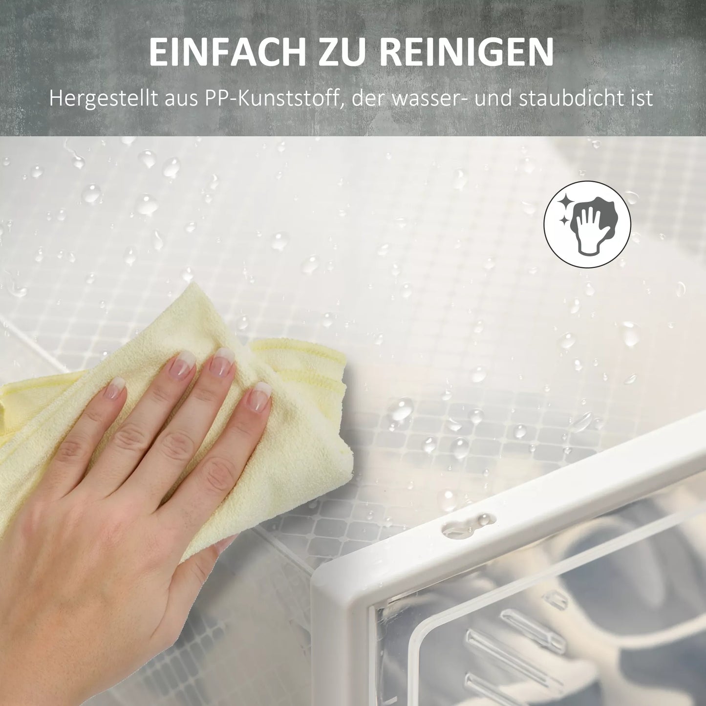 Modulinė lentynų sistema su 8 skyreliais, jungiama, 25 cm x 35 cm x 19 cm, permatoma