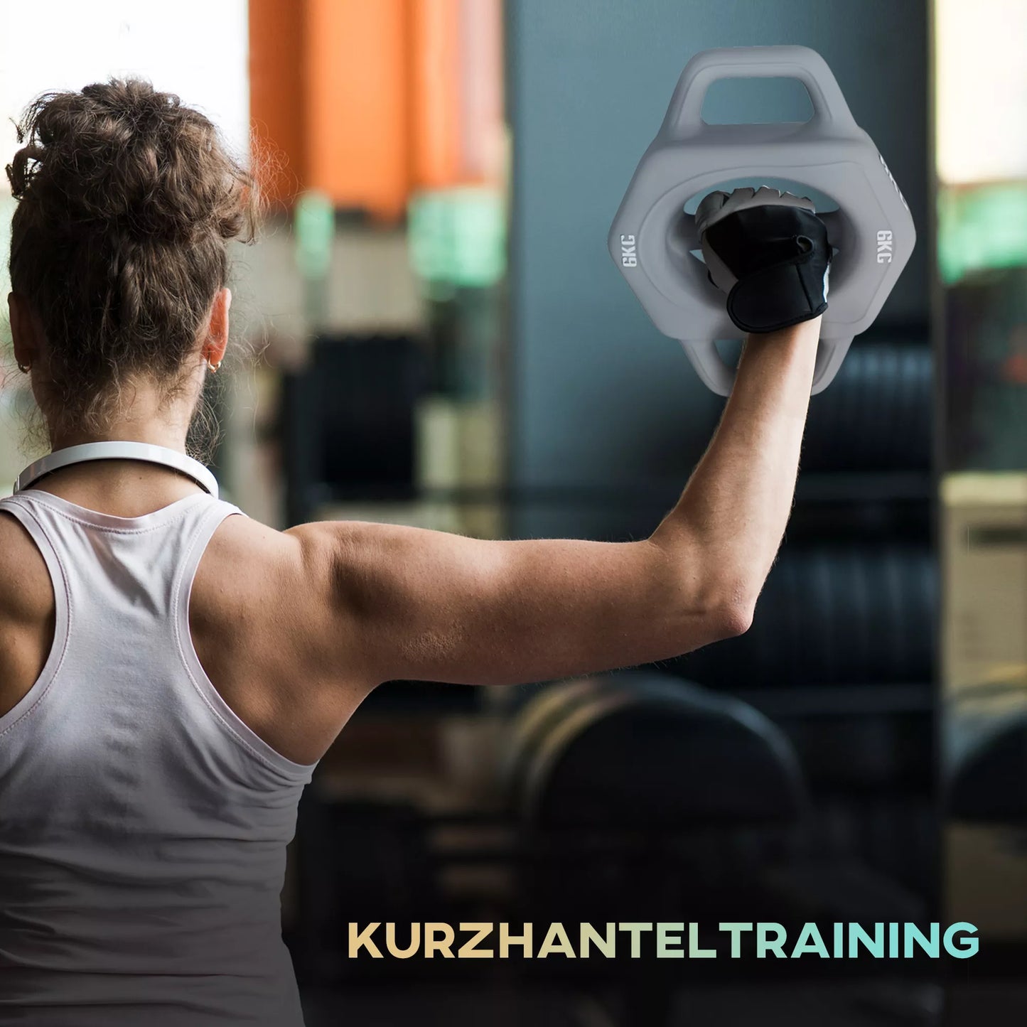 3-in-1 daugiafunkcis svarmenys, 6 kg, neslystantis, mažai kvapus, plastiku dengtas, su geležies šerdimi, pilkas